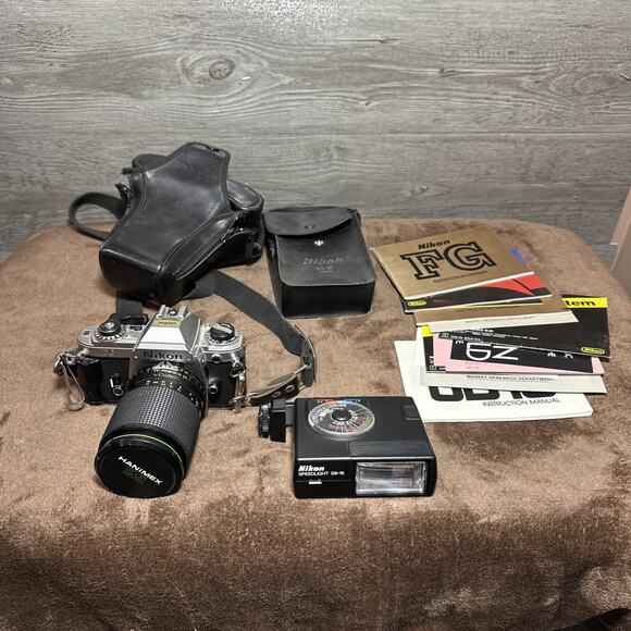 Nikon FG Film Camera from Japan W/ Speedlight SB-15, Hanimex 35-70mm Lens